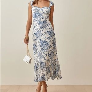 Reformation Blue & White Nikita Dress